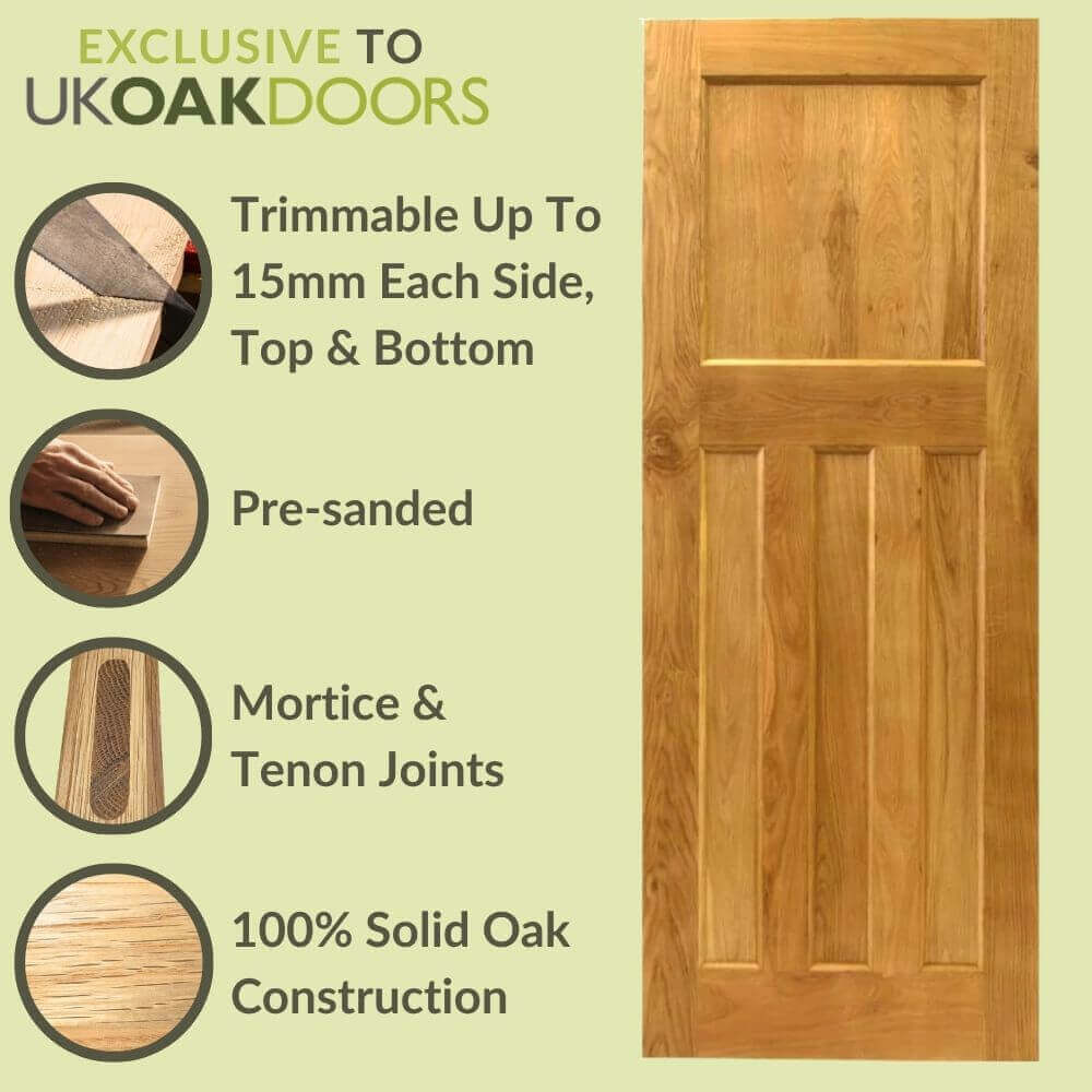 Solid Oak 1930s Style Door - Image 3