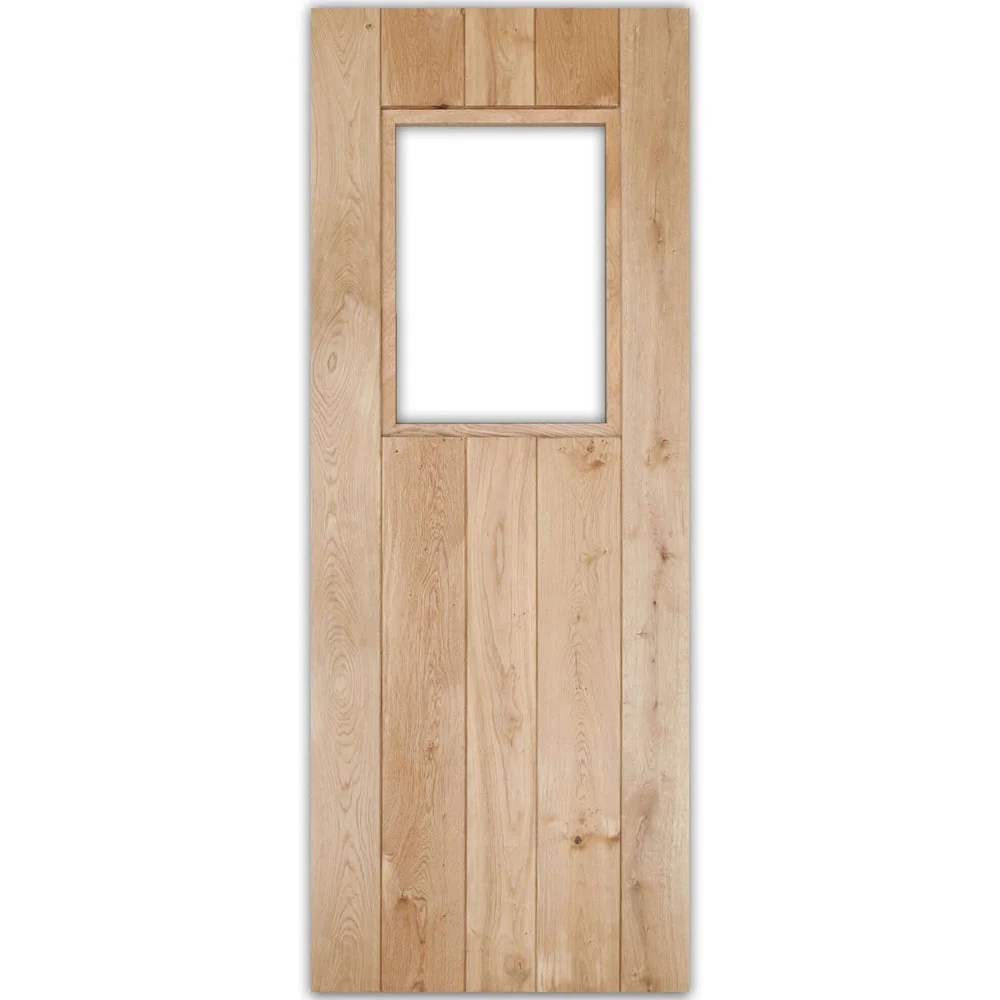 Solid Oak 3 Ledge Un-Glazed Rustic V-Groove Cottage Door - Image 3