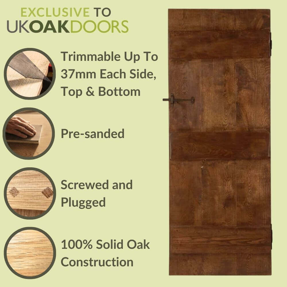 Antique Reproduction Solid Oak Door - Image 3