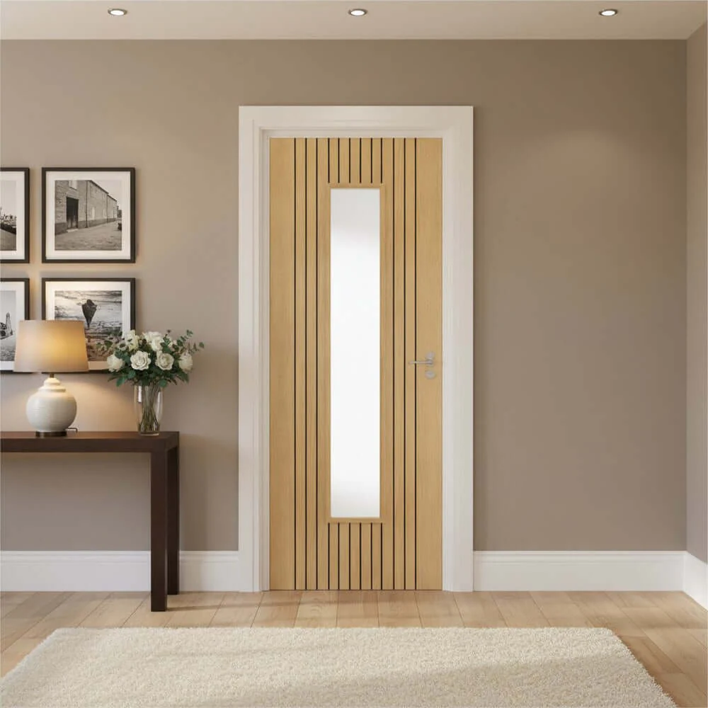 Aria Oak Clear Glazed Laminated Internal Door