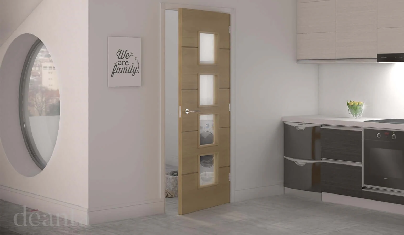 Augusta Prefinished Engineered Glazed Oak Door - Image 3