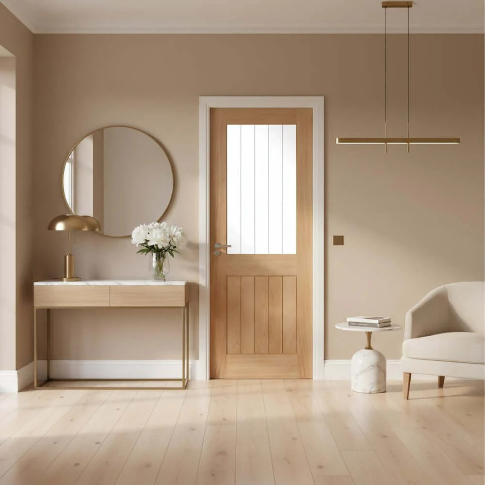 Belize Unfinished Oak 1 Light Glazed Internal Door