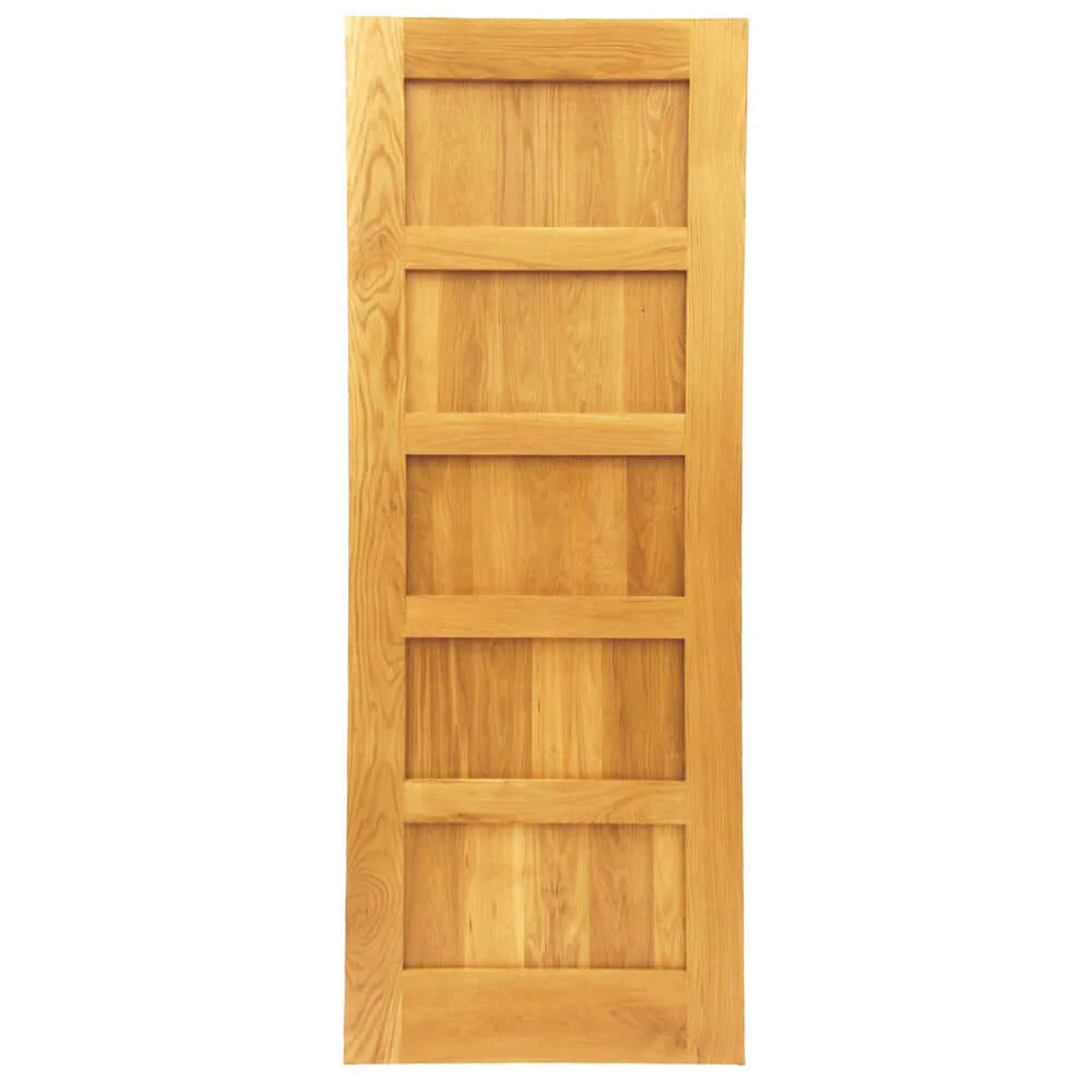Bespoke Five Panel Shaker Style Solid Oak Door