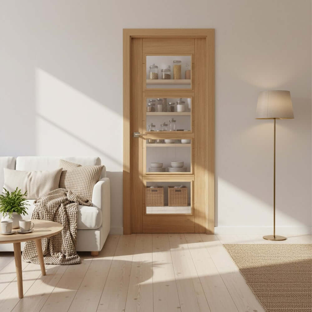 Carini Prefinished 4L Clear Glazed Oak Door