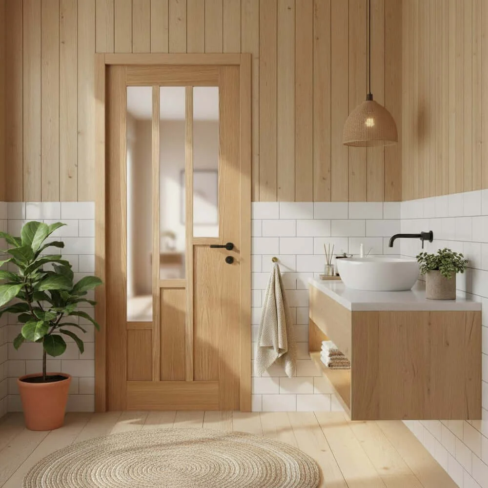 Coventry Prefinished Oak Clear Glazed 6 Panel Internal Door