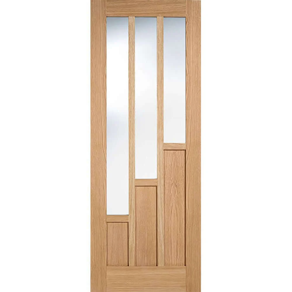 Coventry Prefinished Oak Clear Glazed 6 Panel Internal Door - Image 2