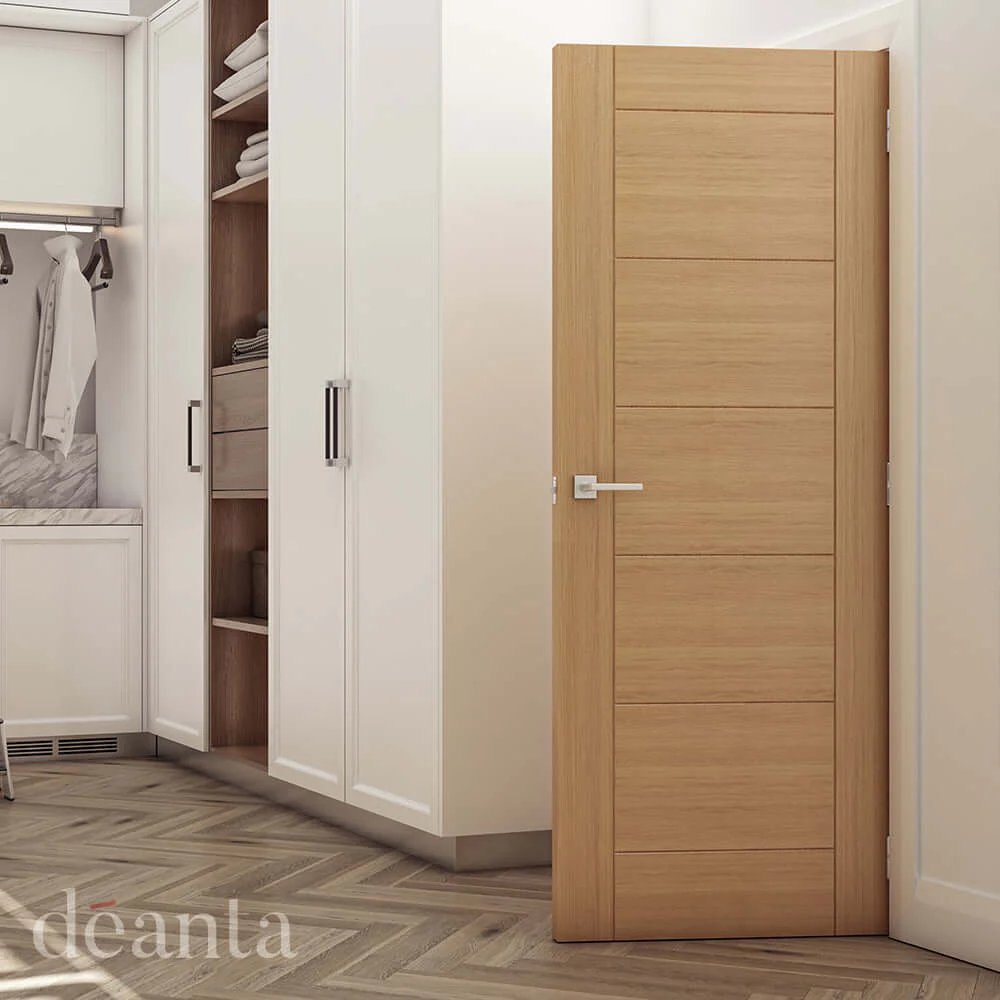 Deanta Seville Prefinished Oak FD60 Fire Door - Image 3