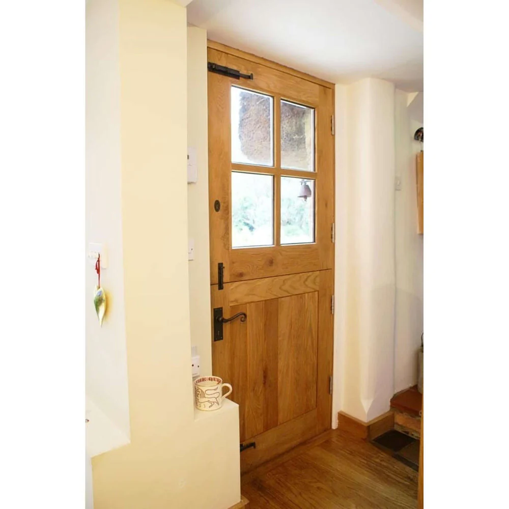 External 4 Panel Stable Solid Oak Door - Image 5