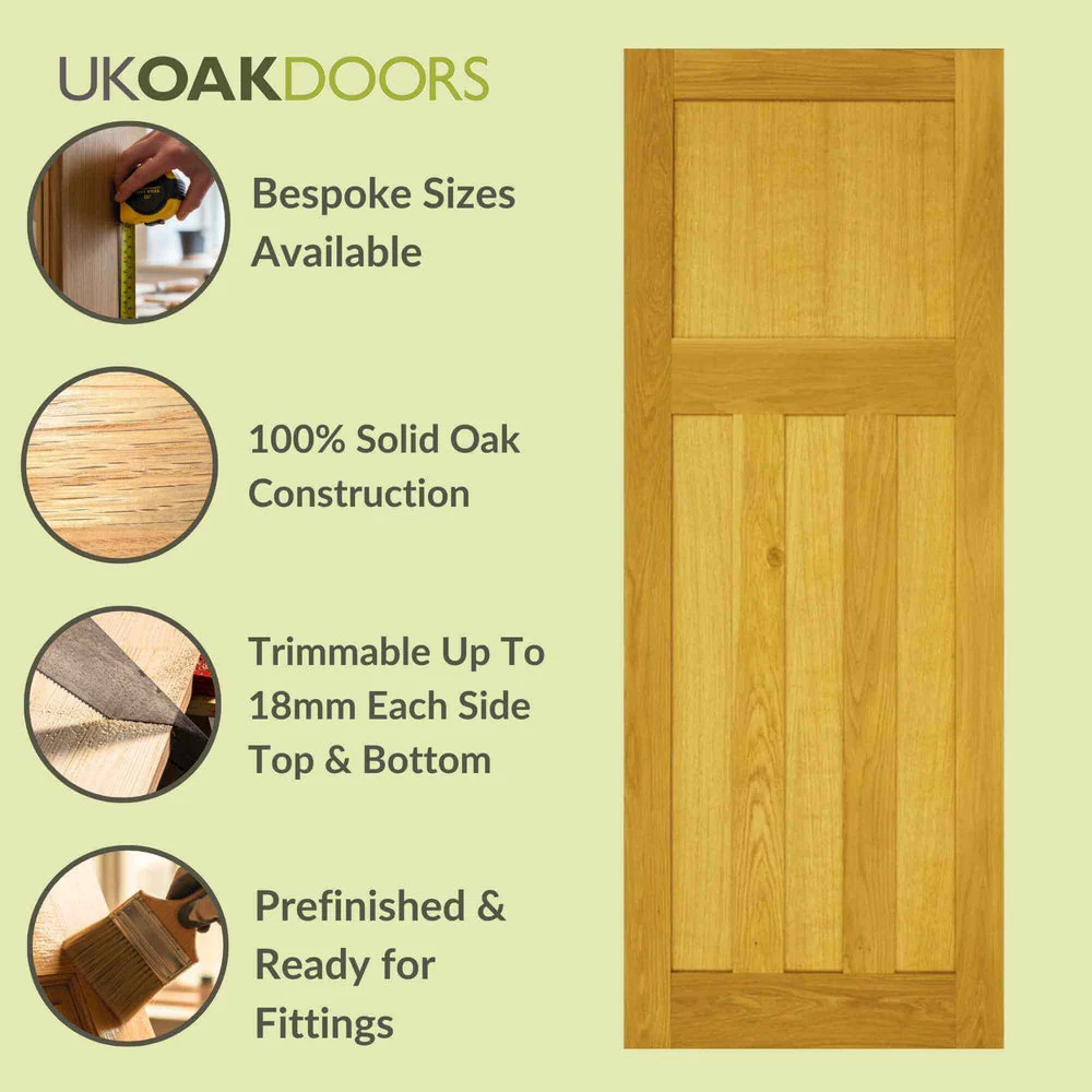 External Prefinished 1930's Solid Oak Door - Image 3