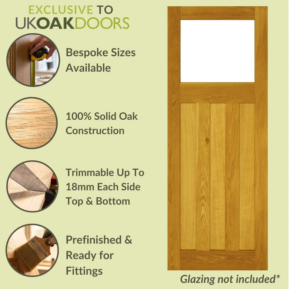 External Prefinished 1930's Unglazed Solid Oak Door - Image 3