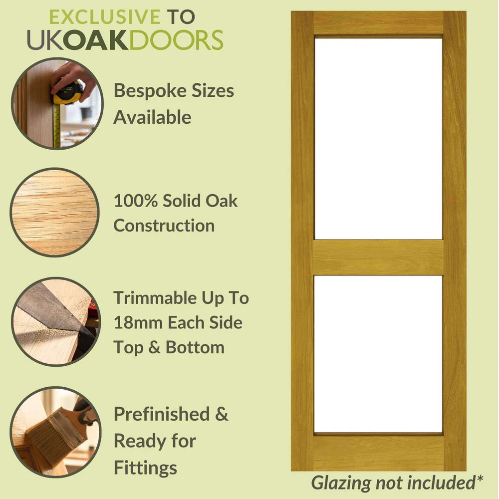 External Prefinished 2 Panel Unglazed Solid Oak Door - Image 3