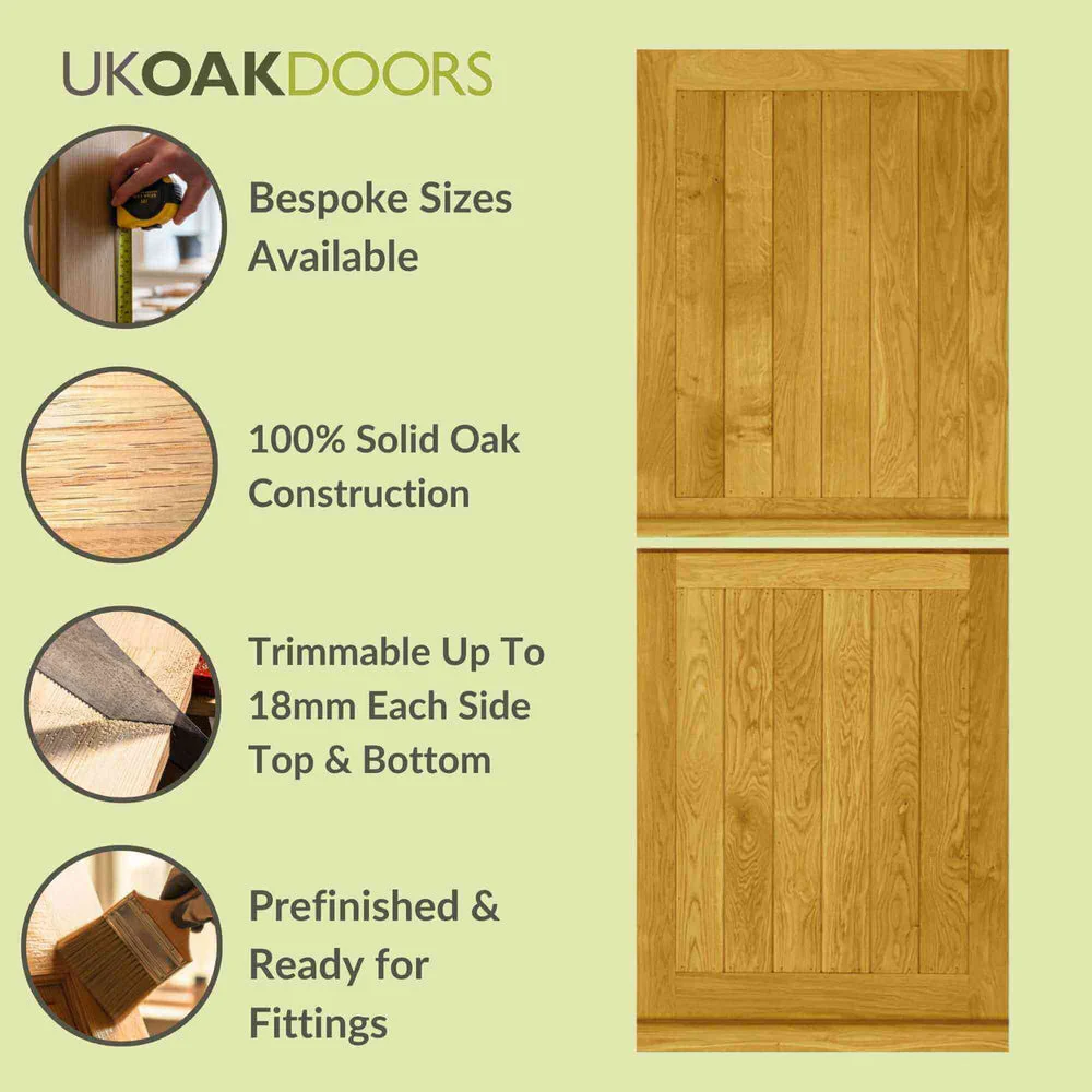 External Prefinished Suffolk Stable Solid Oak Door - Image 3