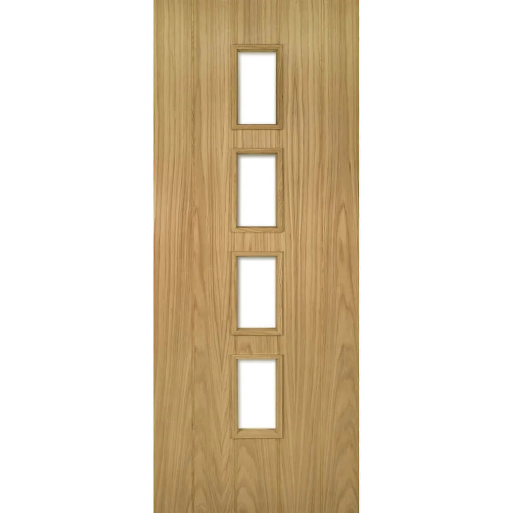 Galway Vertical Panel Glazed Oak Door - Image 2