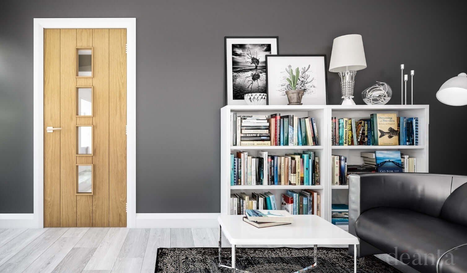 Galway Vertical Panel Glazed Oak Door - Image 3