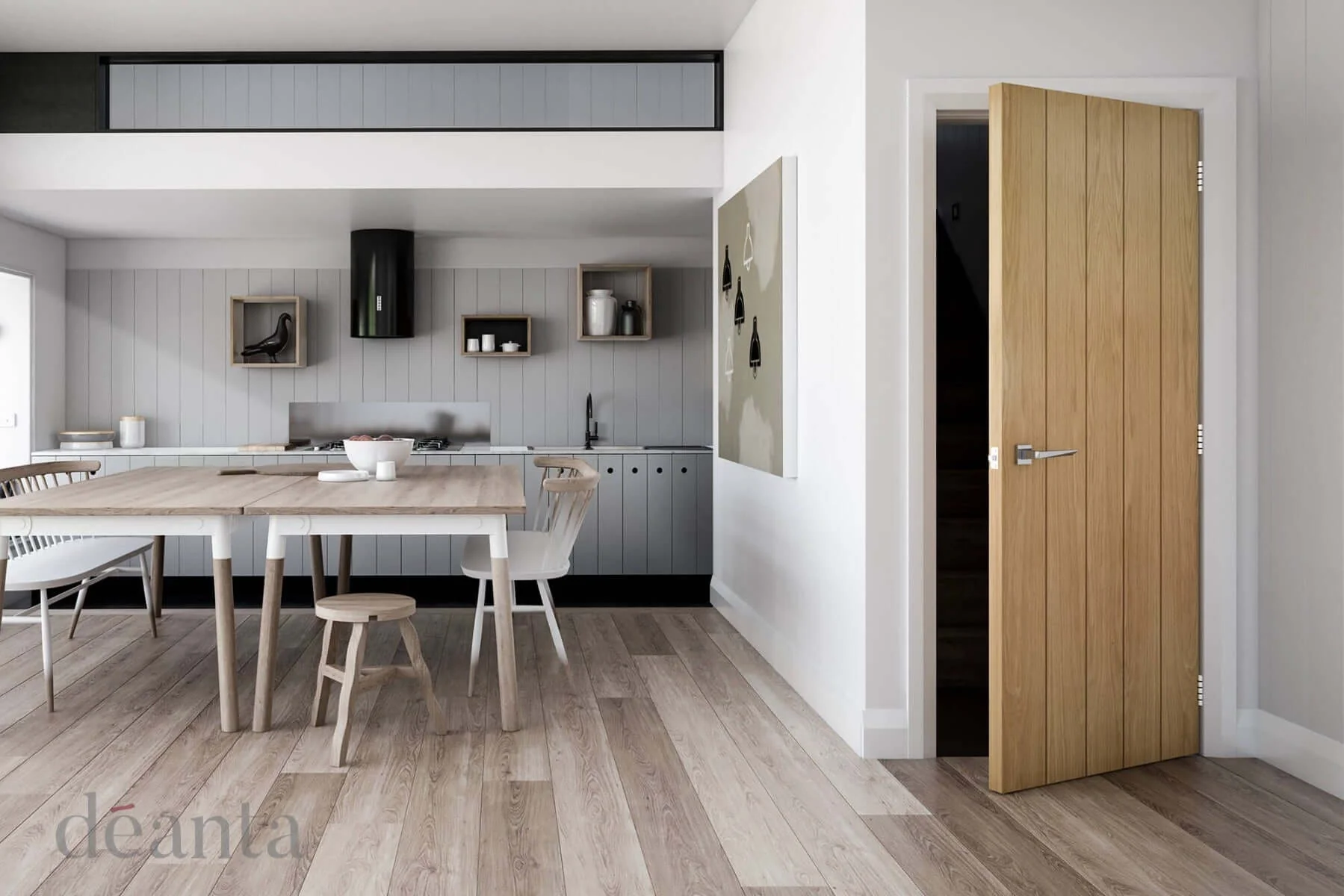 Galway Vertical Panel Oak Door - Image 4