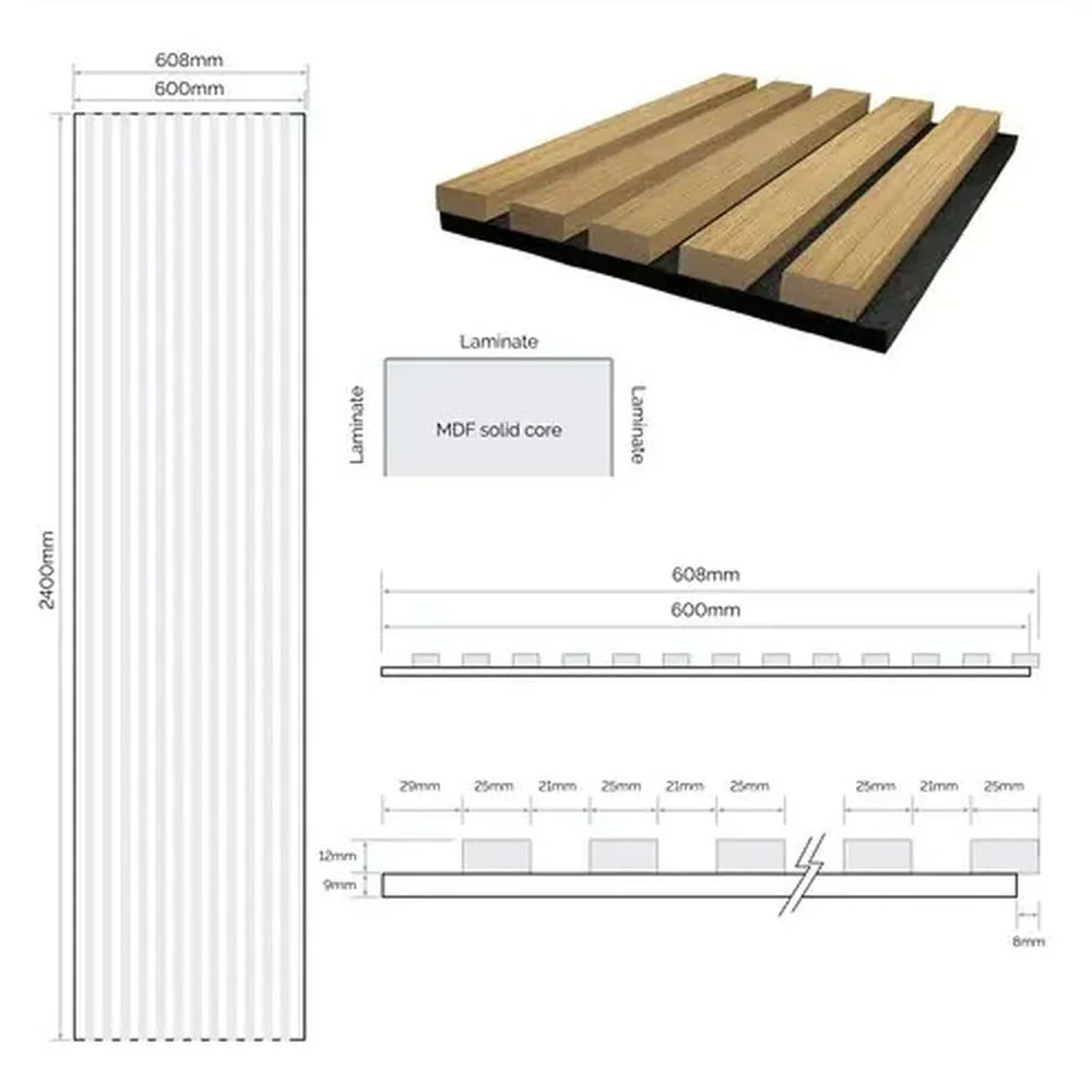 JB Kind Oak Laminate Acoustic Wall Panel - Image 5
