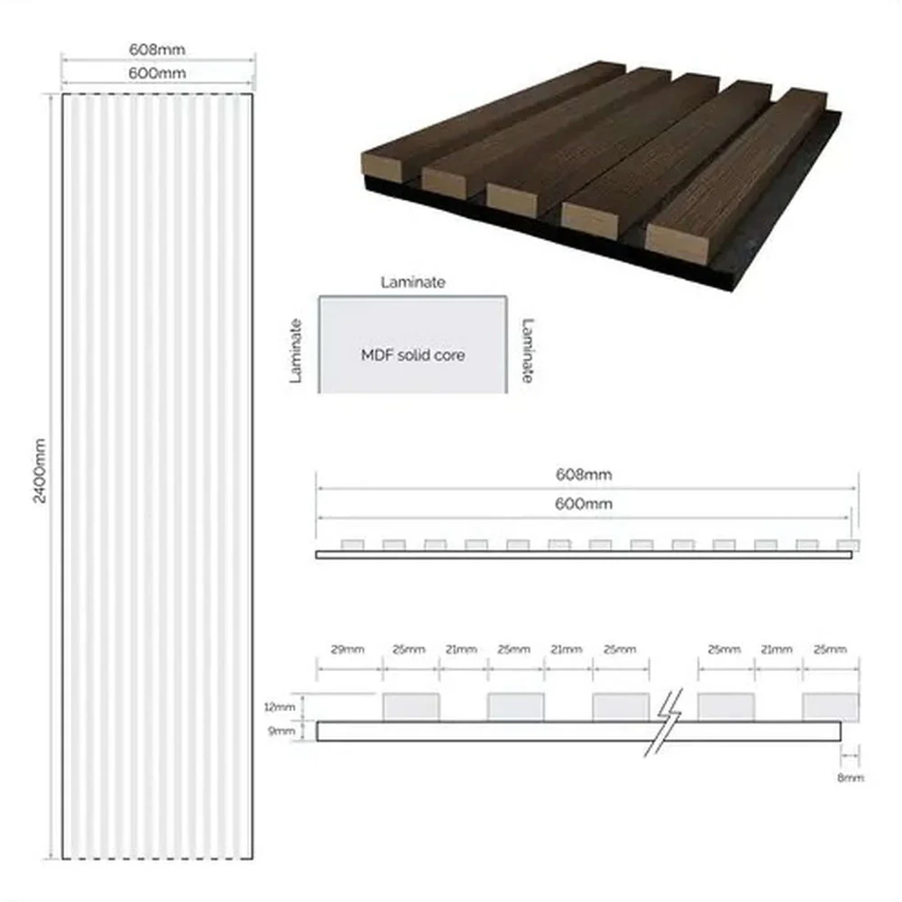 JB Kind Walnut Laminate Acoustic Wall Panel - Image 5