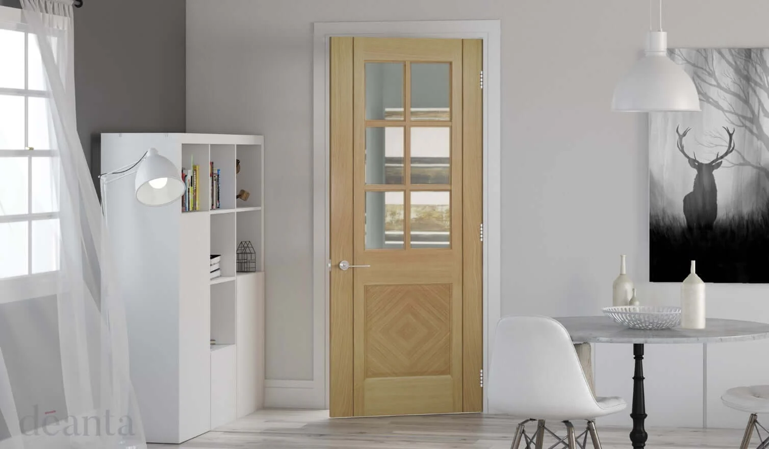 Kensington Internal Prefinished Glazed Oak Door - Image 3