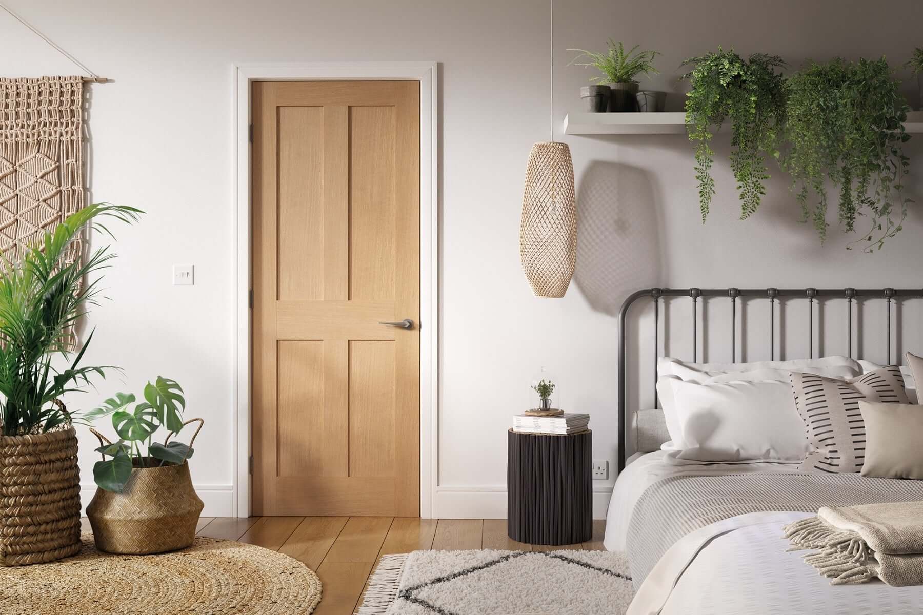 London Flat 4P Unfinished Oak FD30 Internal Fire Door - Image 3