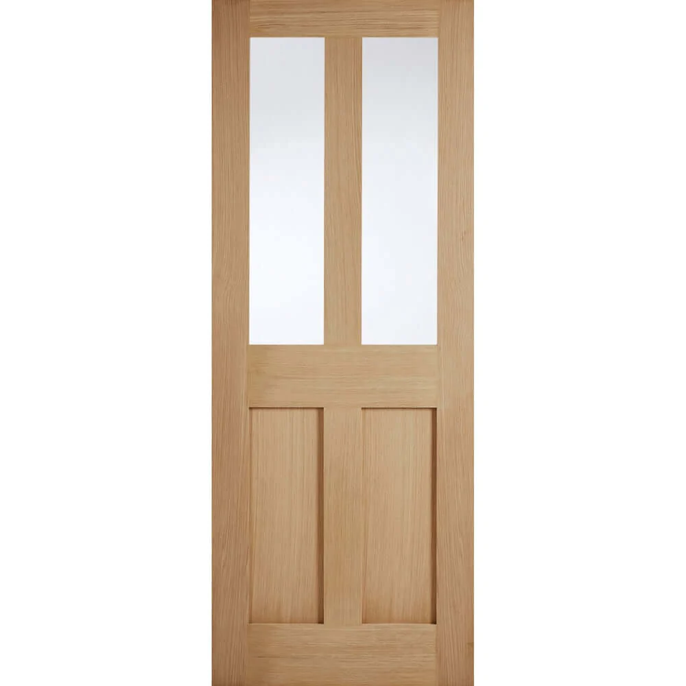 London Flat 4P Unfinished Oak Glazed Internal Door - Image 2