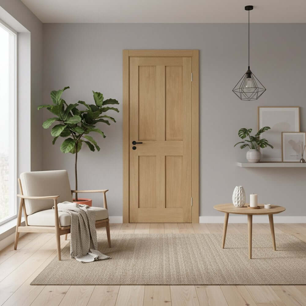 London Flat 4P Unfinished Oak Internal Door