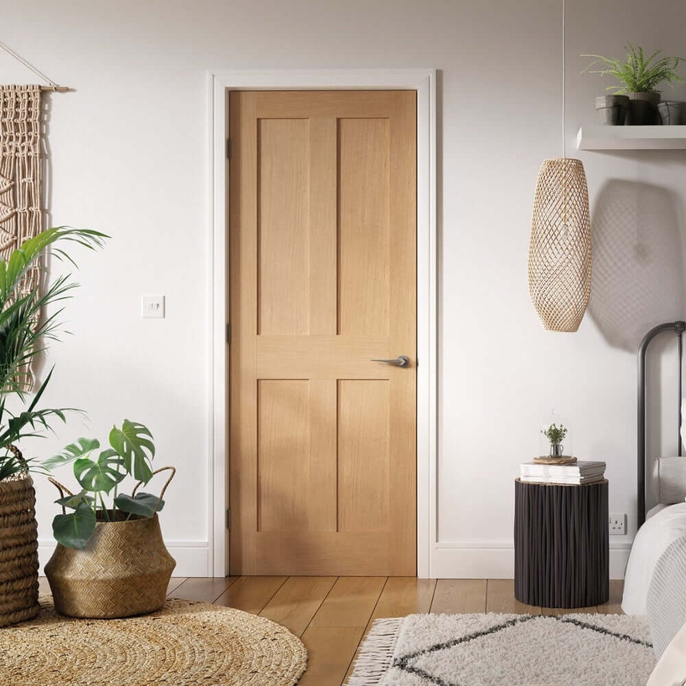 London Flat 4P Unfinished Oak Internal Door - Image 3