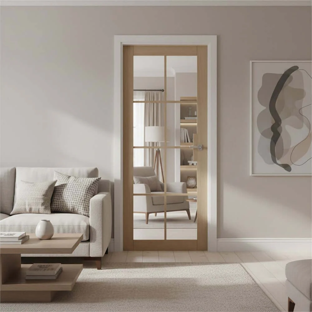 Malvern Glazed Prefinished Blonde Oak Door