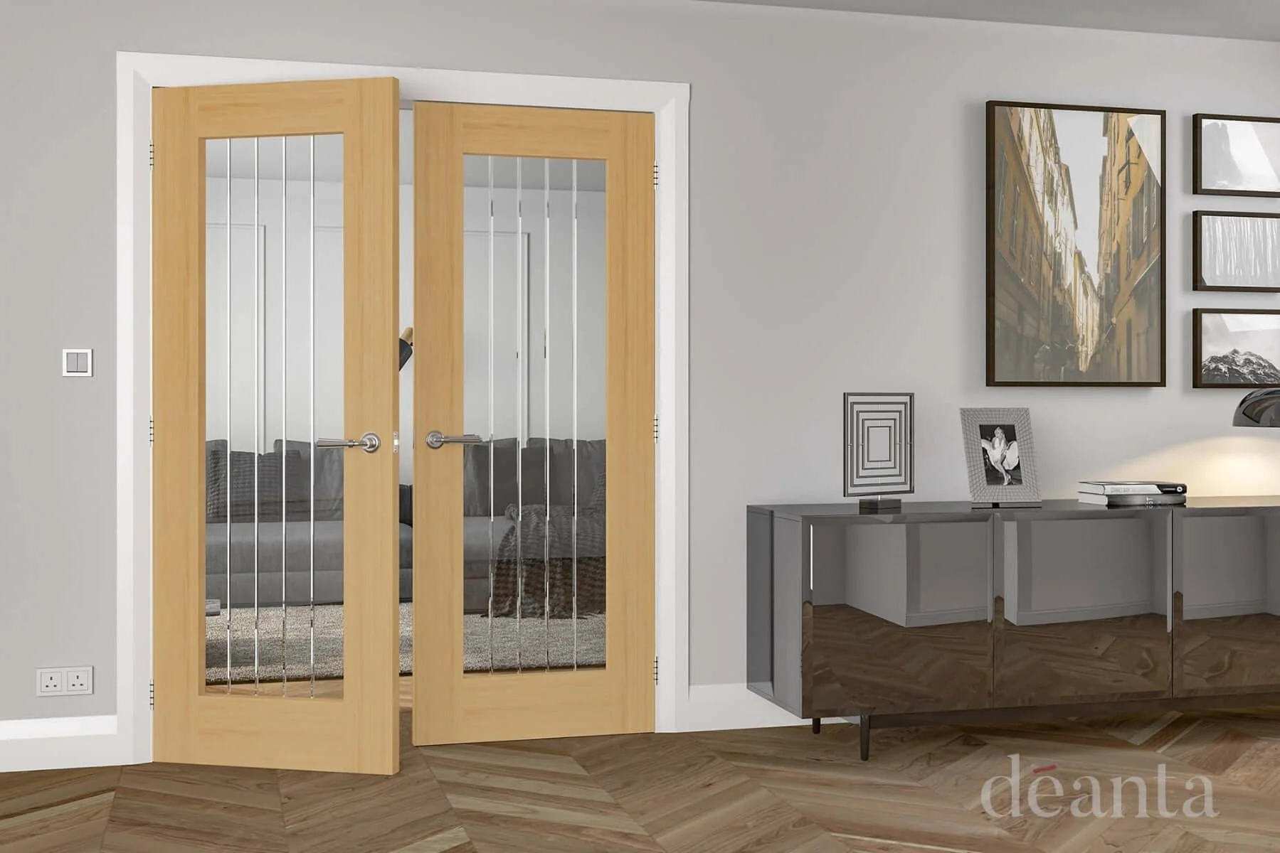 Mexicana Ely 1 Lite Prefinished Oak Door - Image 3