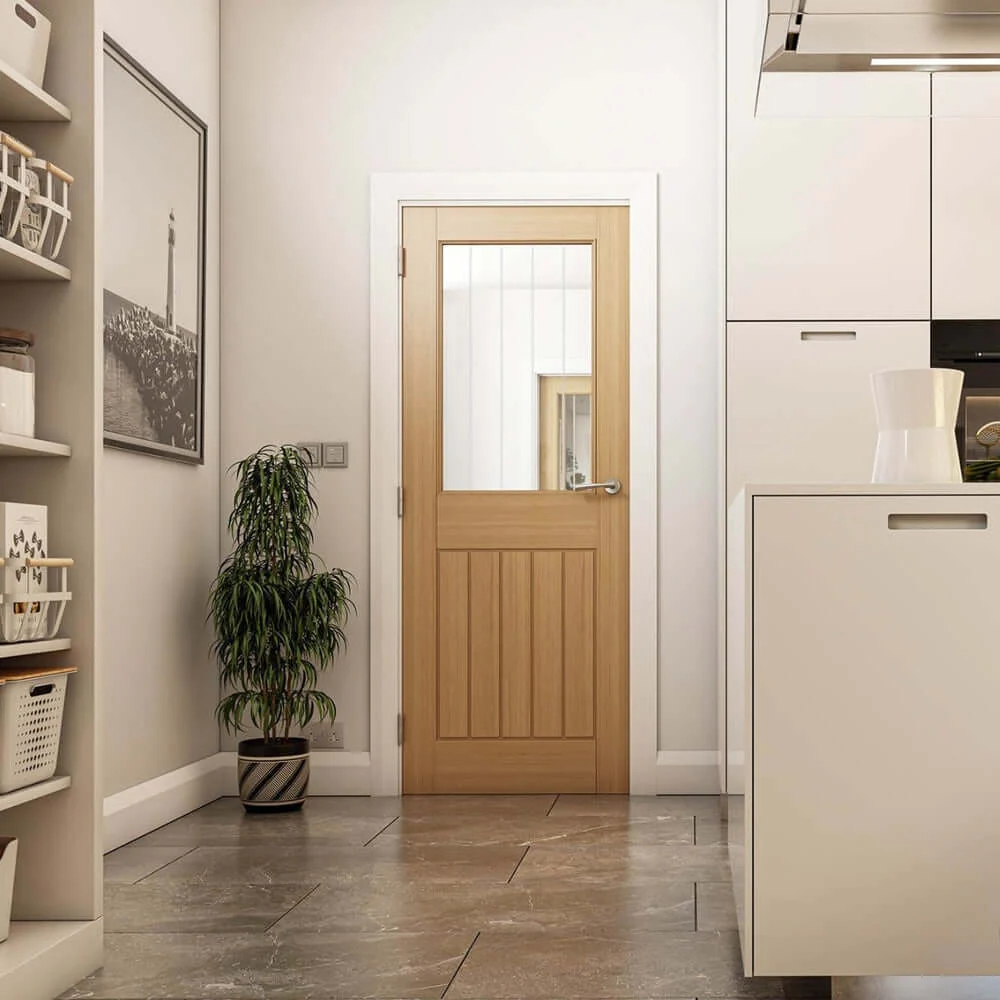 Mexicana Ely Internal Oak 1L Glazed Door - Image 3