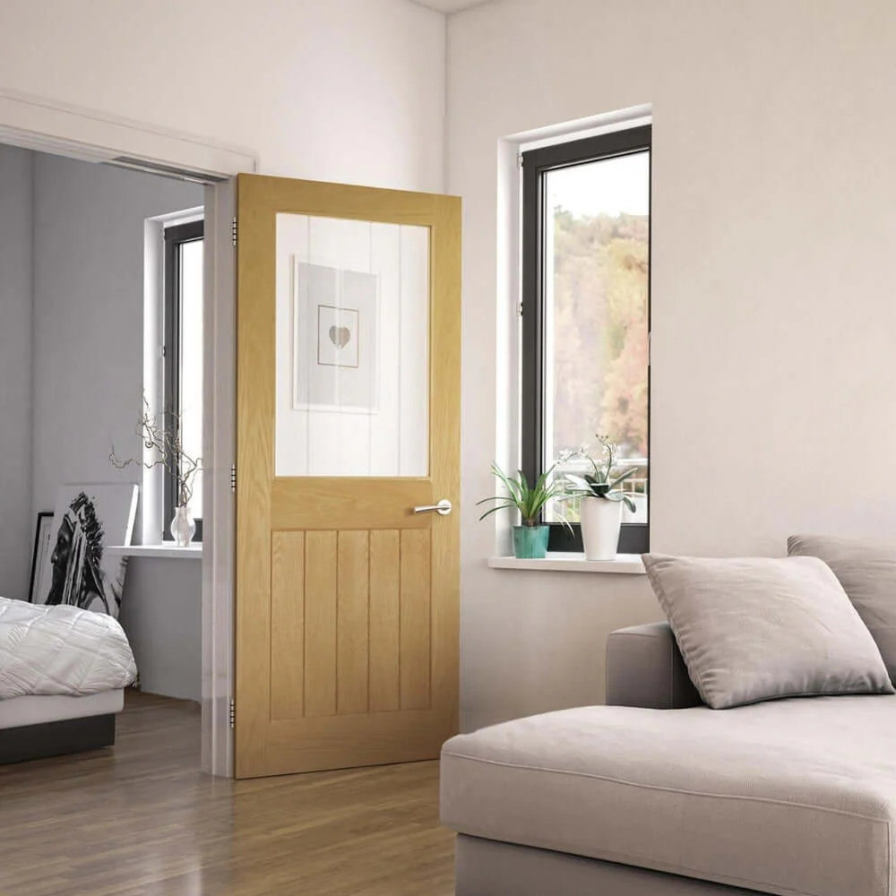 Mexicana Ely Internal Oak 1L Glazed Door - Image 4