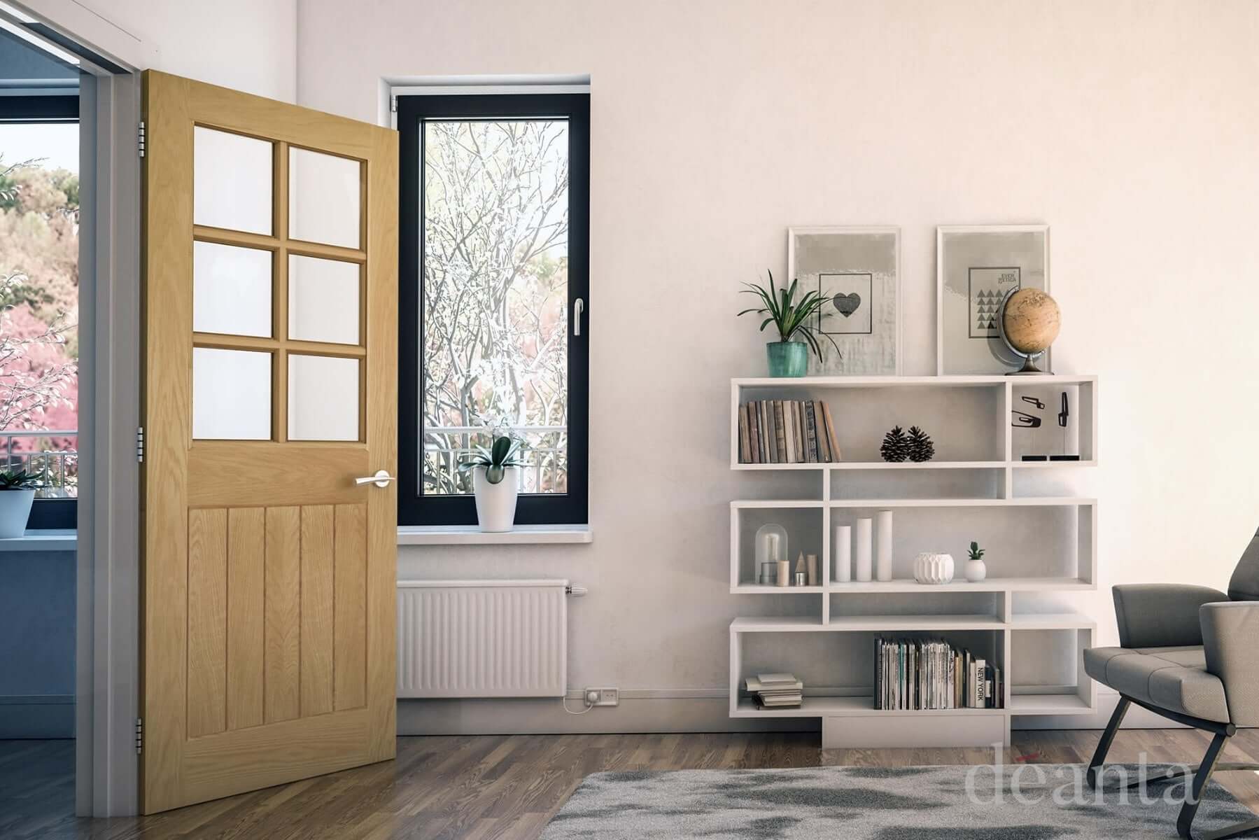 Mexicana Ely Internal Oak Glazed Door - Image 3