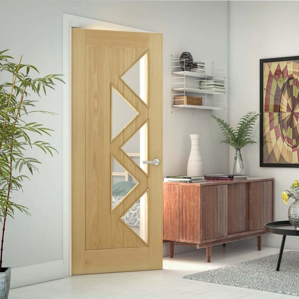 Mexicana Ely Prefinished Internal Oak 5L Glazed Door - Image 3