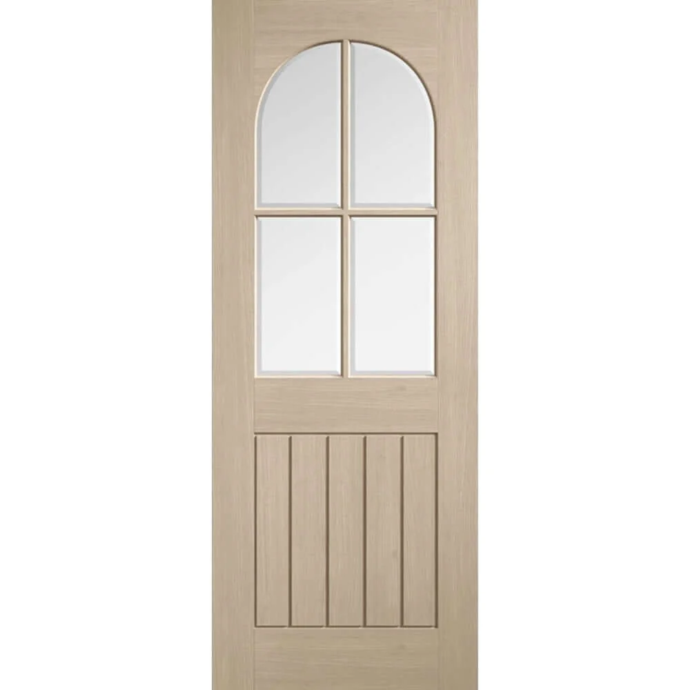 Mexicano Arched Square Top Glazed Prefinished Blonde Oak Door - Image 2