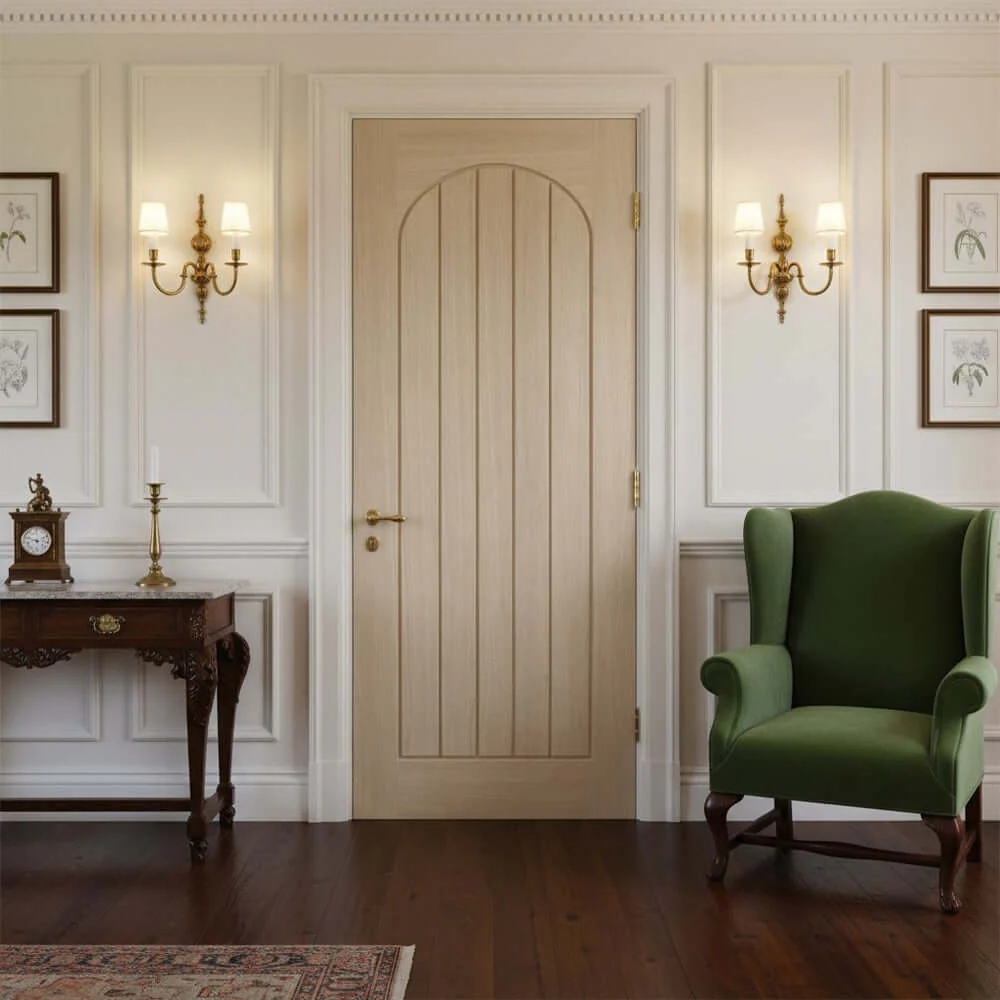 Mexicano Arched Square Top Prefinished Blonde Oak Door