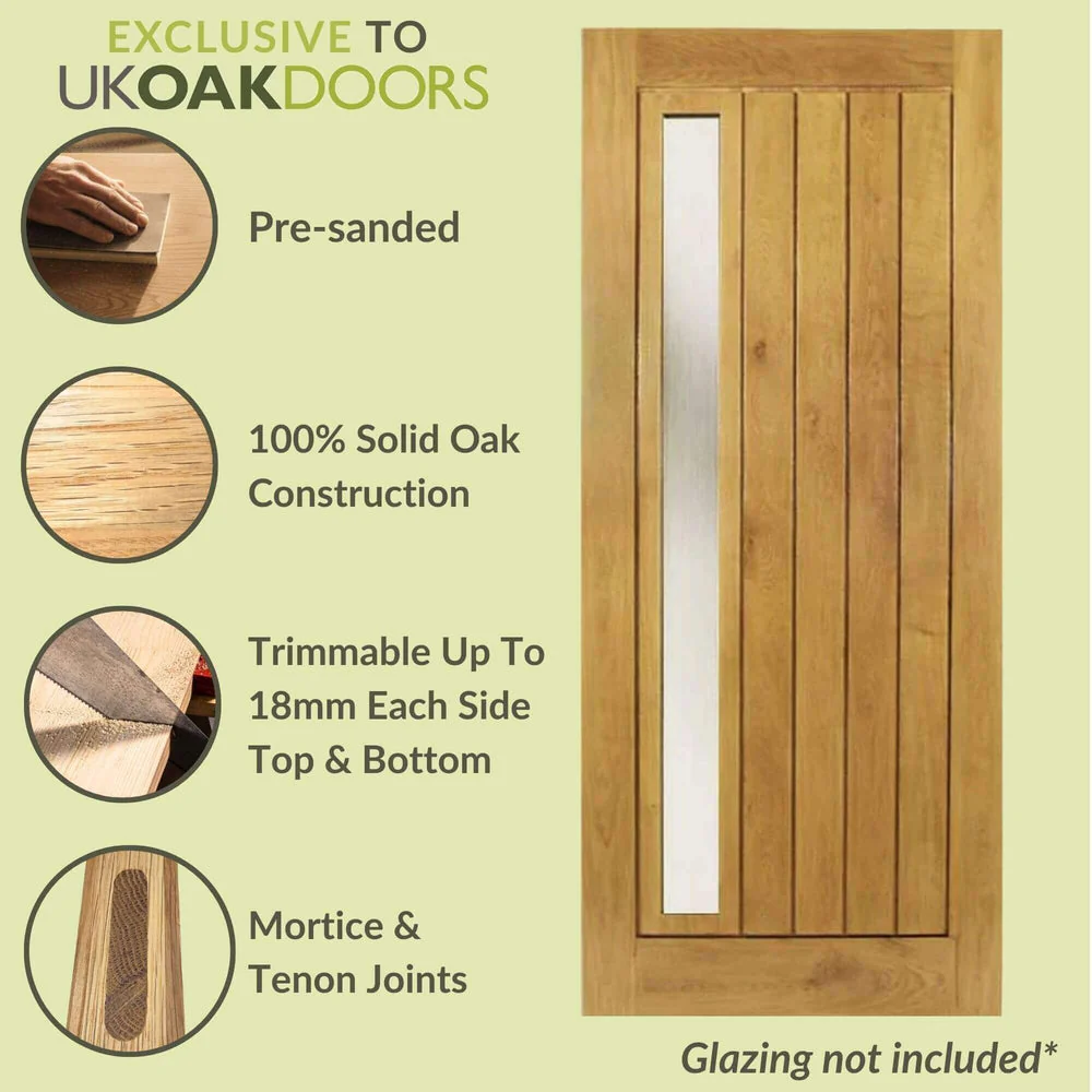 Mexicano Contemporary External Solid Oak Door - Image 3