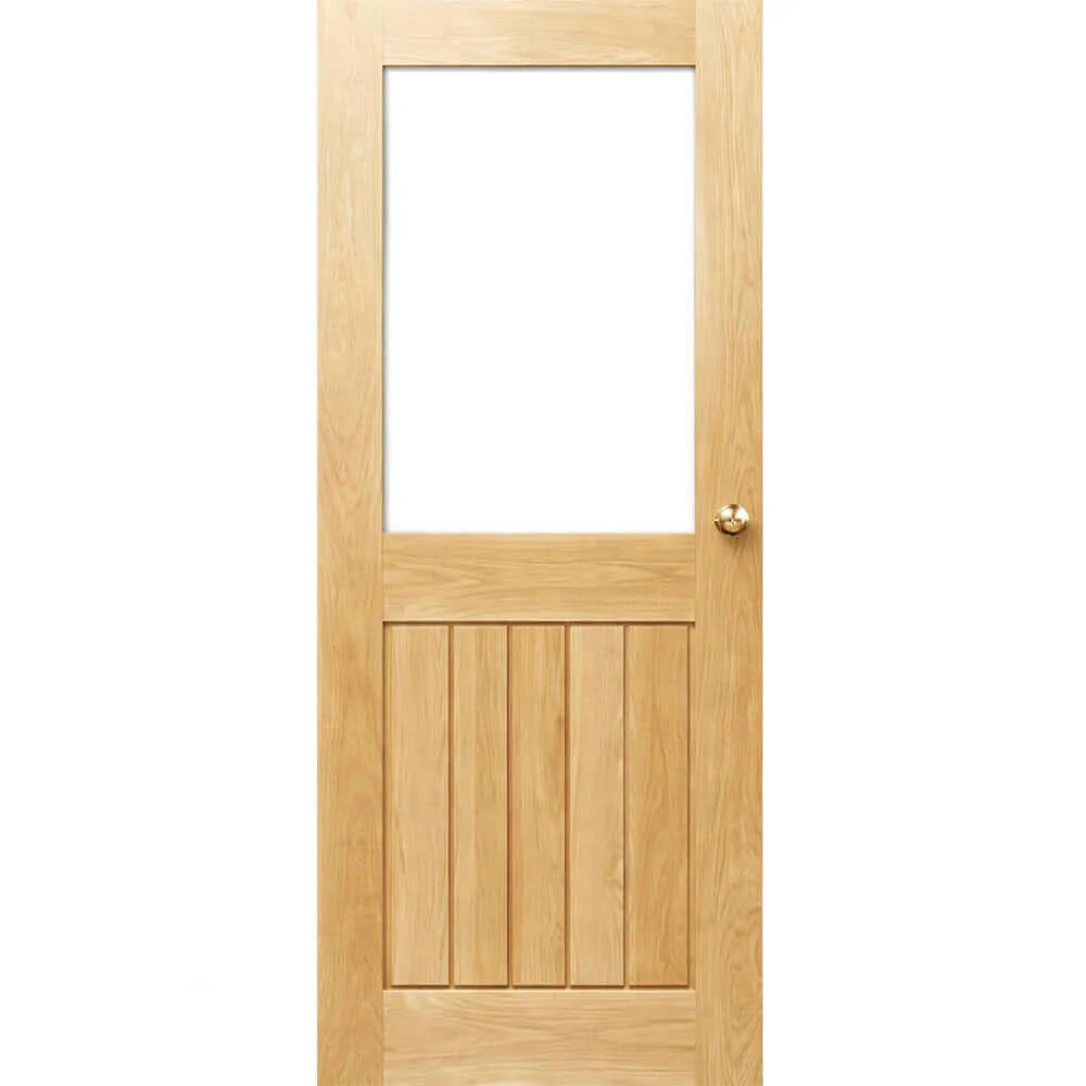 Mexicano Contemporary Half Unglazed Solid Oak Door - Image 4