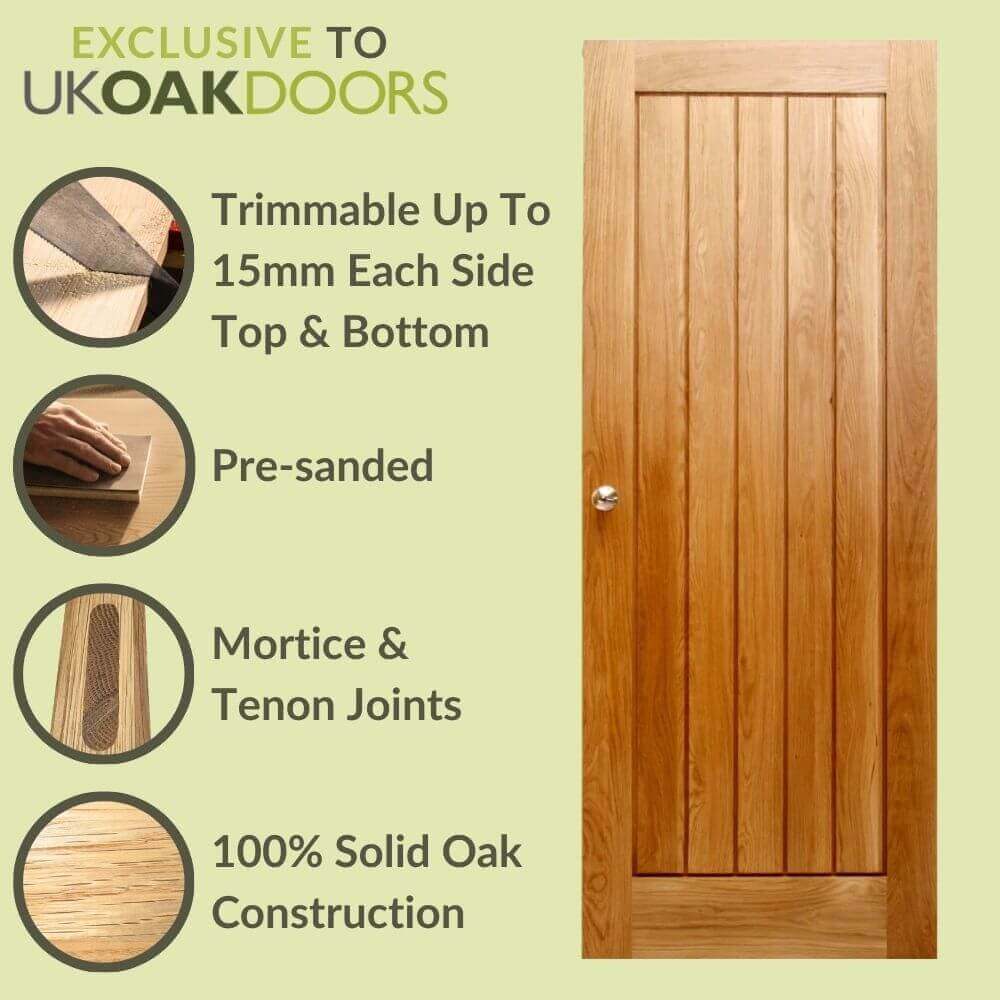 Mexicano Contemporary Solid Oak Door - Image 3