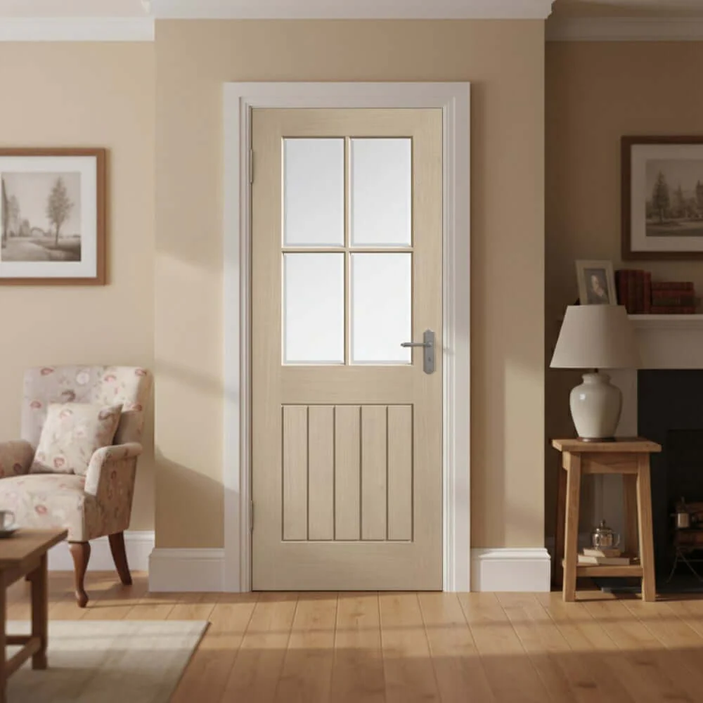 Mexicano Glazed 4L Prefinished Blonde Oak Door