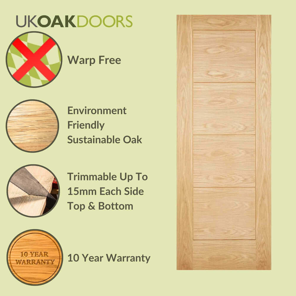 Modica 4 Panel Oak External Door - Image 3