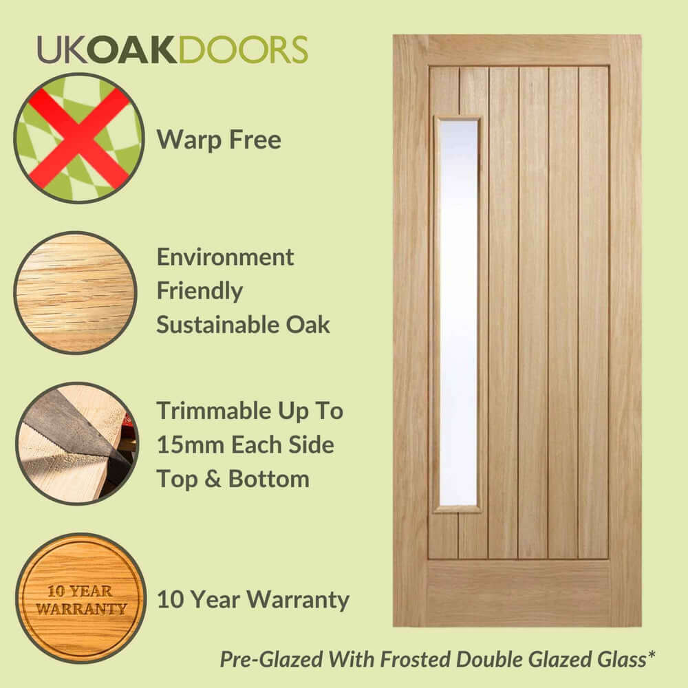 Newbury Oak Glazed External Door - Image 3