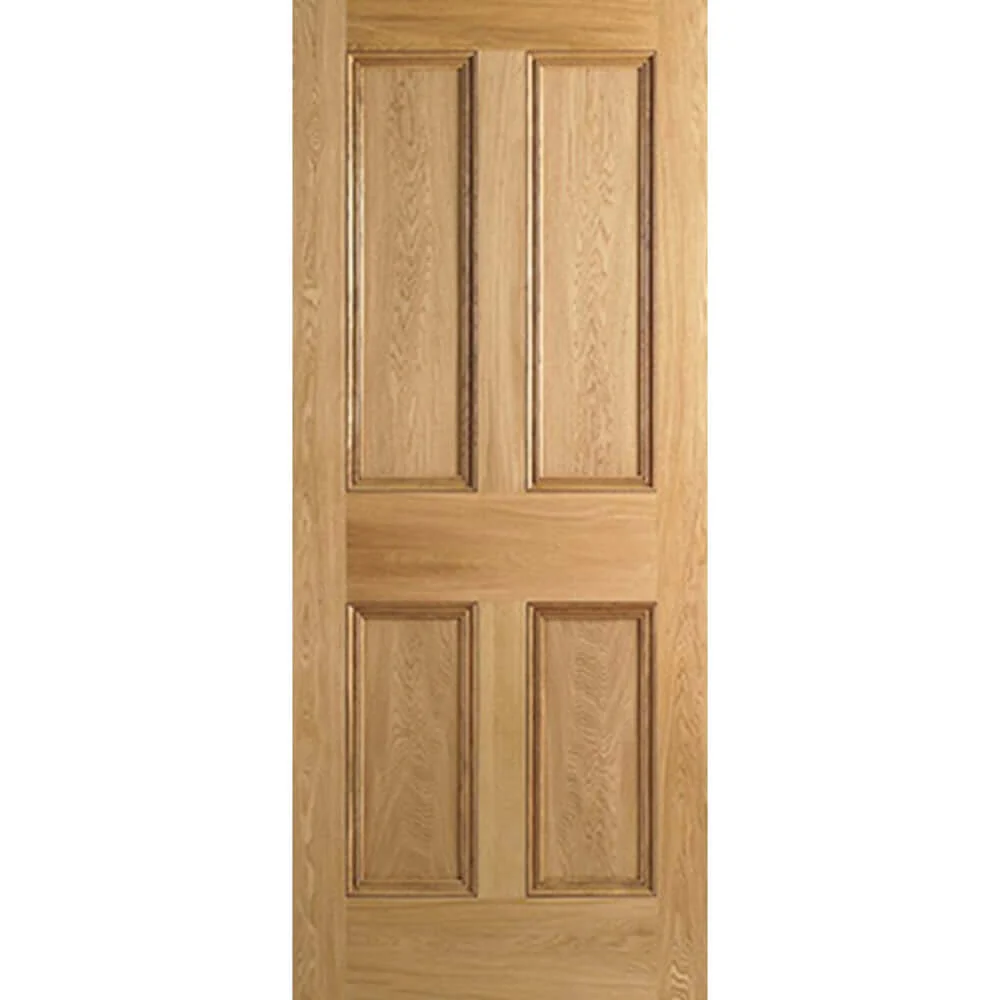 Oak Veneer 4 Flat Panel FD30 Internal Fire Door - Image 2