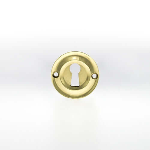 Old English Solid Brass Key Escutcheon Pair - Image 4