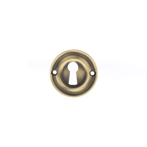 Old English Solid Brass Key Escutcheon Pair - Image 5