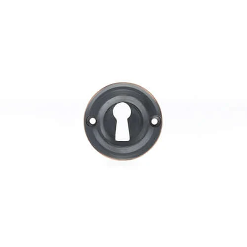 Old English Solid Brass Key Escutcheon Pair - Image 6