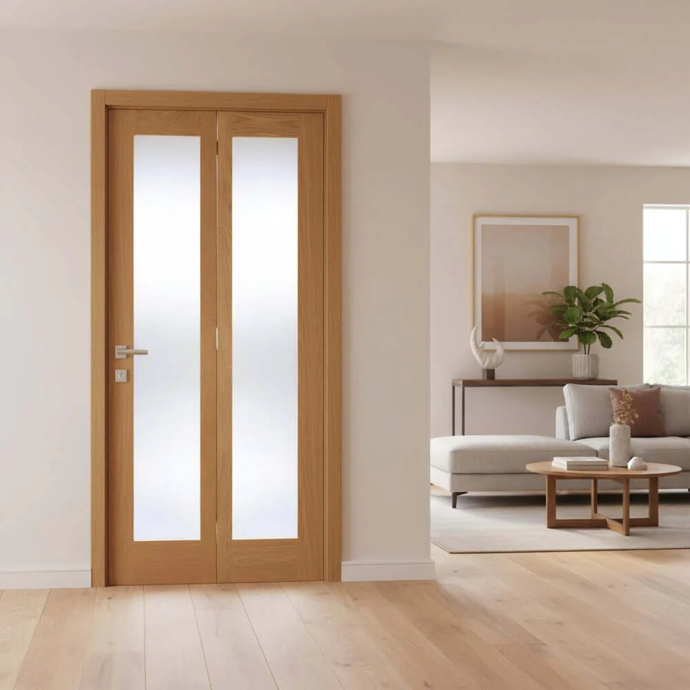 Pattern 10 Glazed Oak Bi-Fold Door