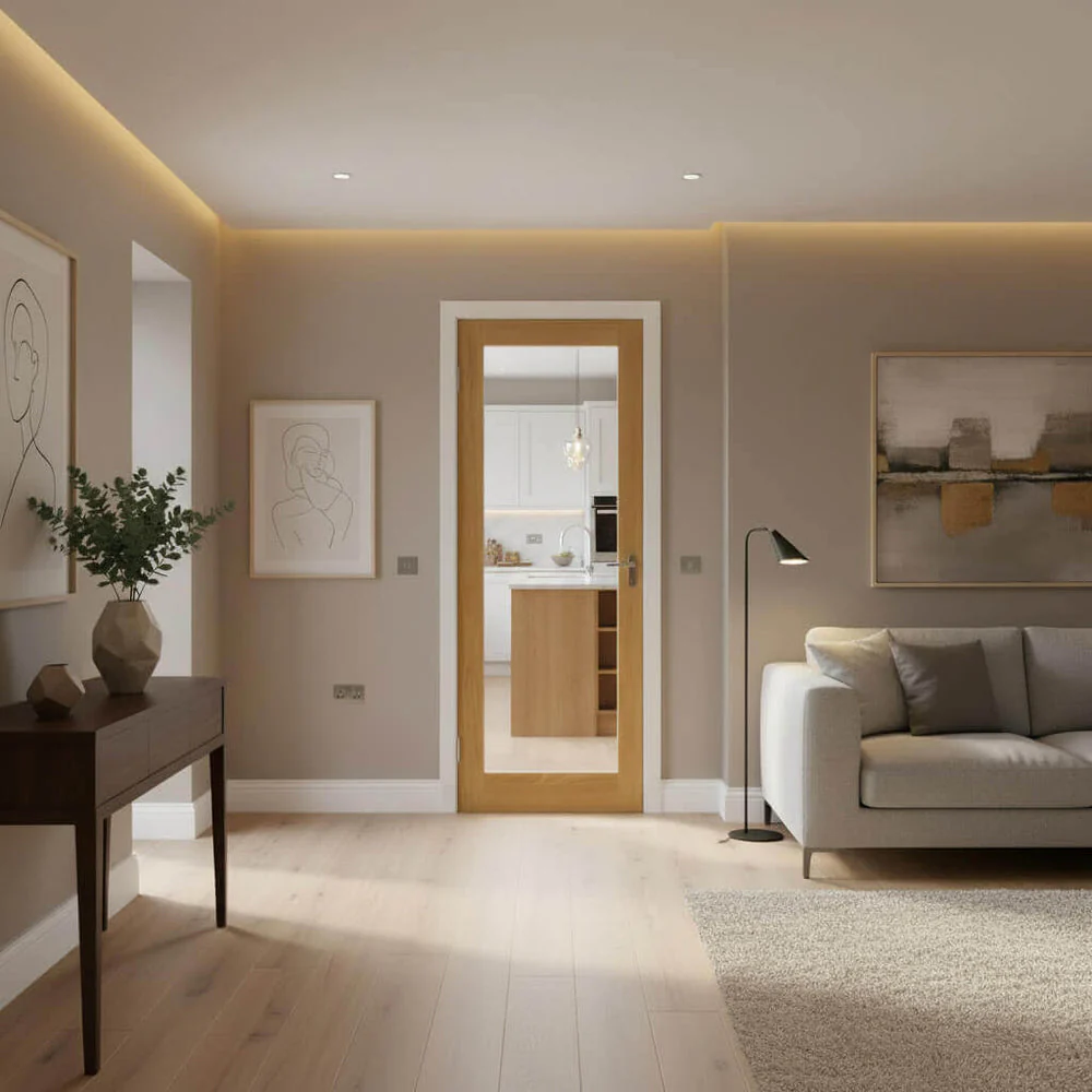 Pattern 10 - Internal Glazed Oak French Door