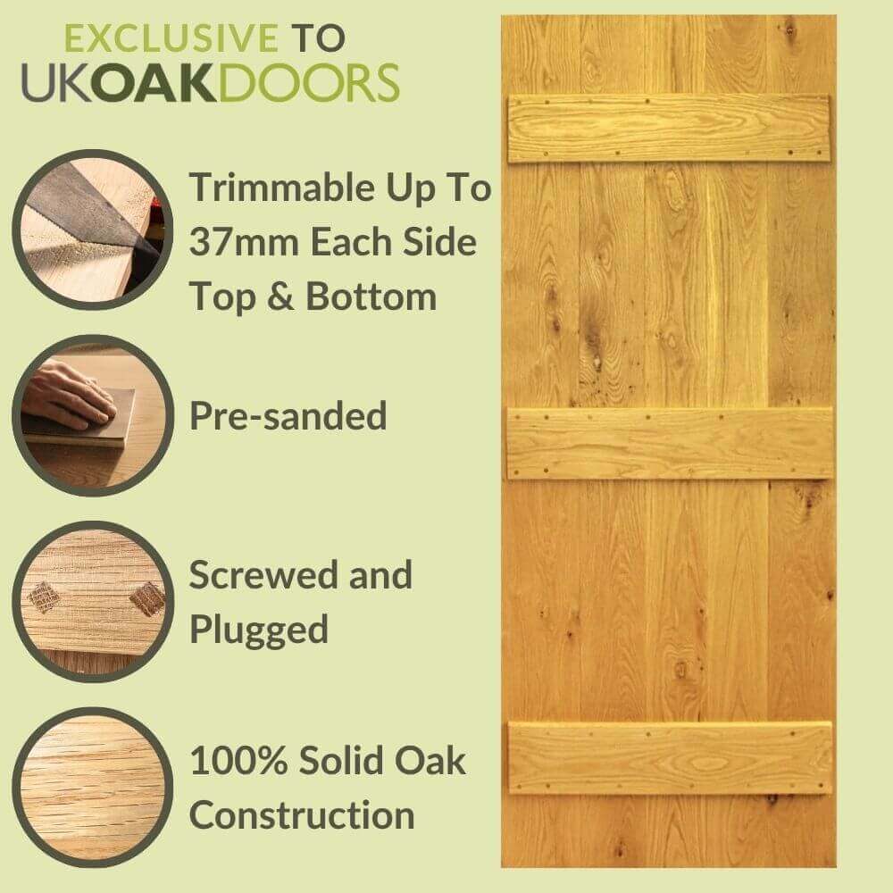 Solid Oak Rustic Barn Door - Image 3