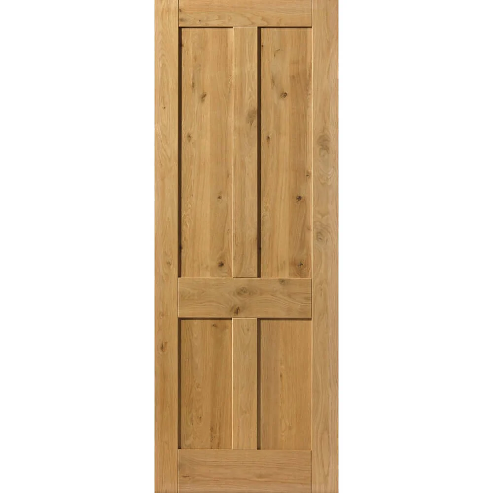 Rustic Oak 4 Panel Prefinished Internal Door - Image 2