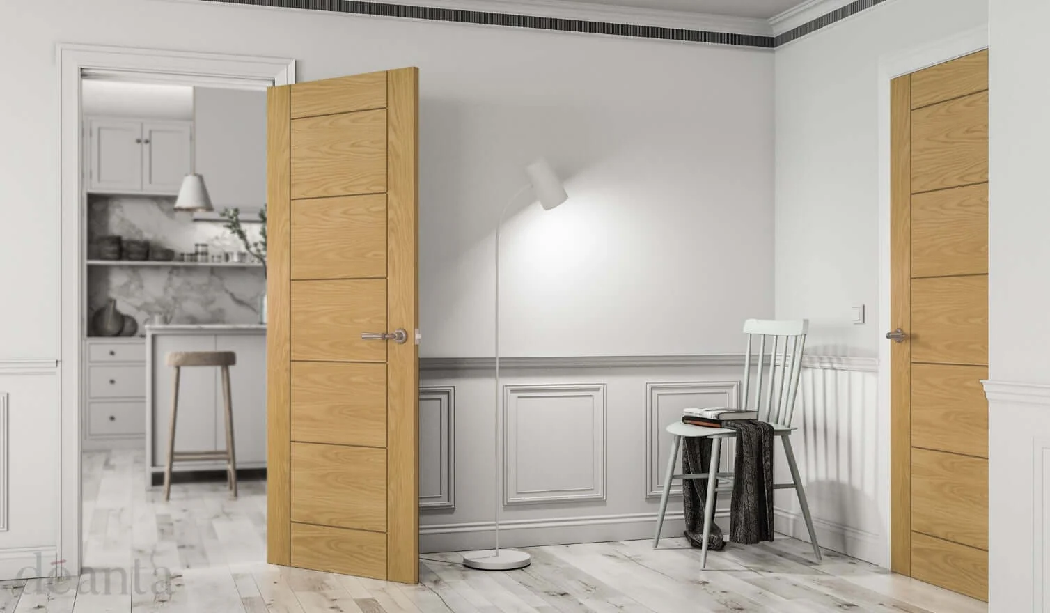 Seville Pre-Finished Oak Fire Door - Image 3