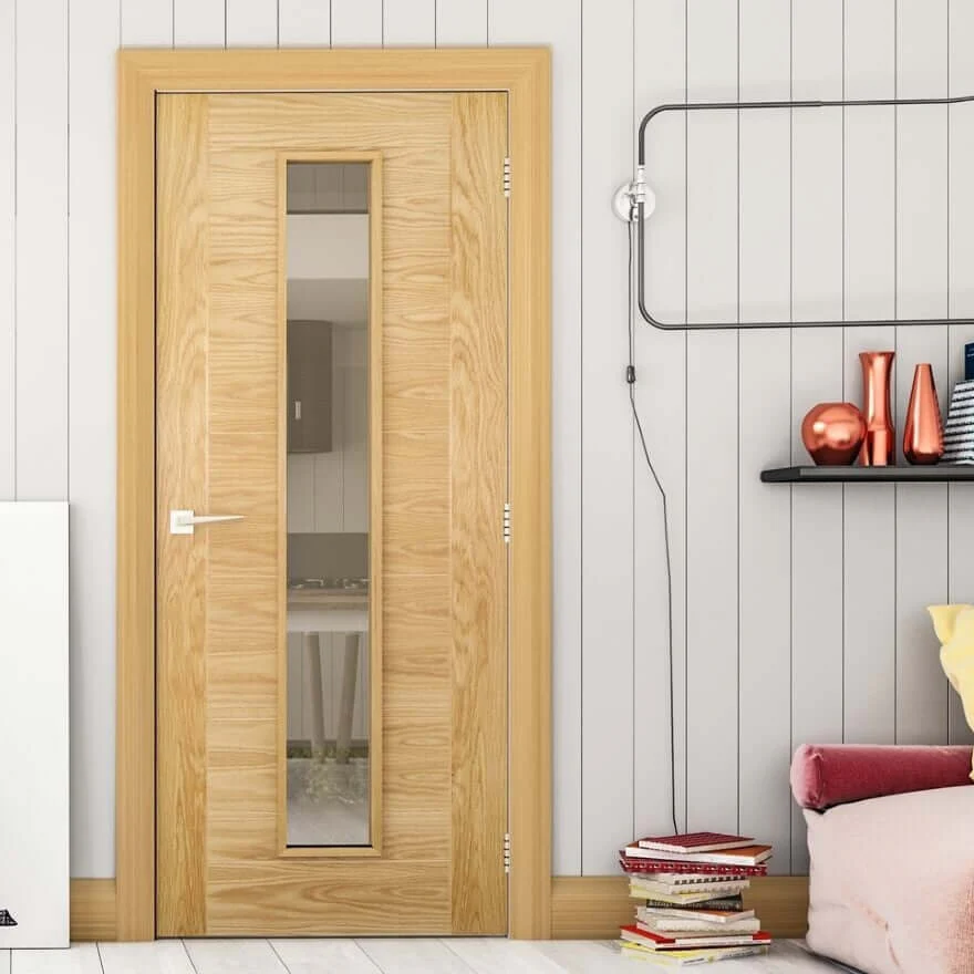 Seville Prefinished Oak Glazed Internal Door - Image 4